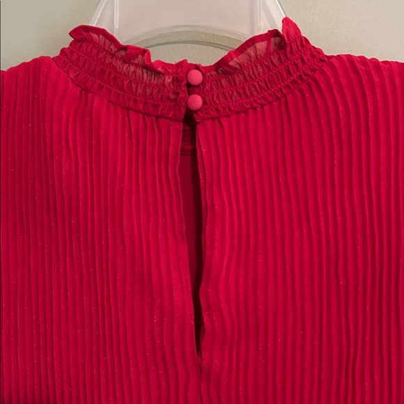 Nanette Lepore Vibrant Shimmer Red Dress Size 10 - Picture 4 of 8